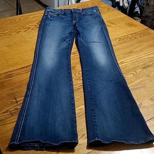 SOLD SOLD***** FOR ALL MANKIND Womens Jeans 27 BLUE FLARE FLARED